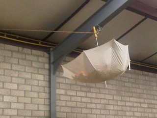 Een omgekeerde paraplu... Huh?